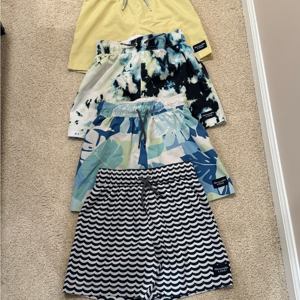 Abercrombie Kids Boys Swim Trunks - Yellow, Black, Blue, White